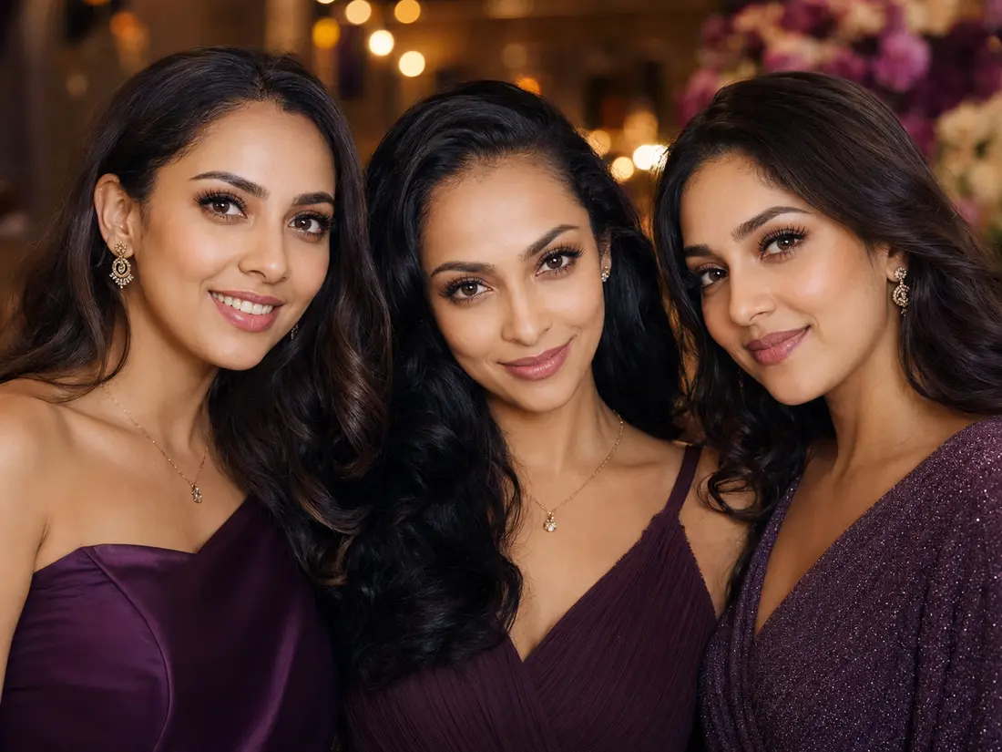 Three friends showing elegant event-ready lash styles